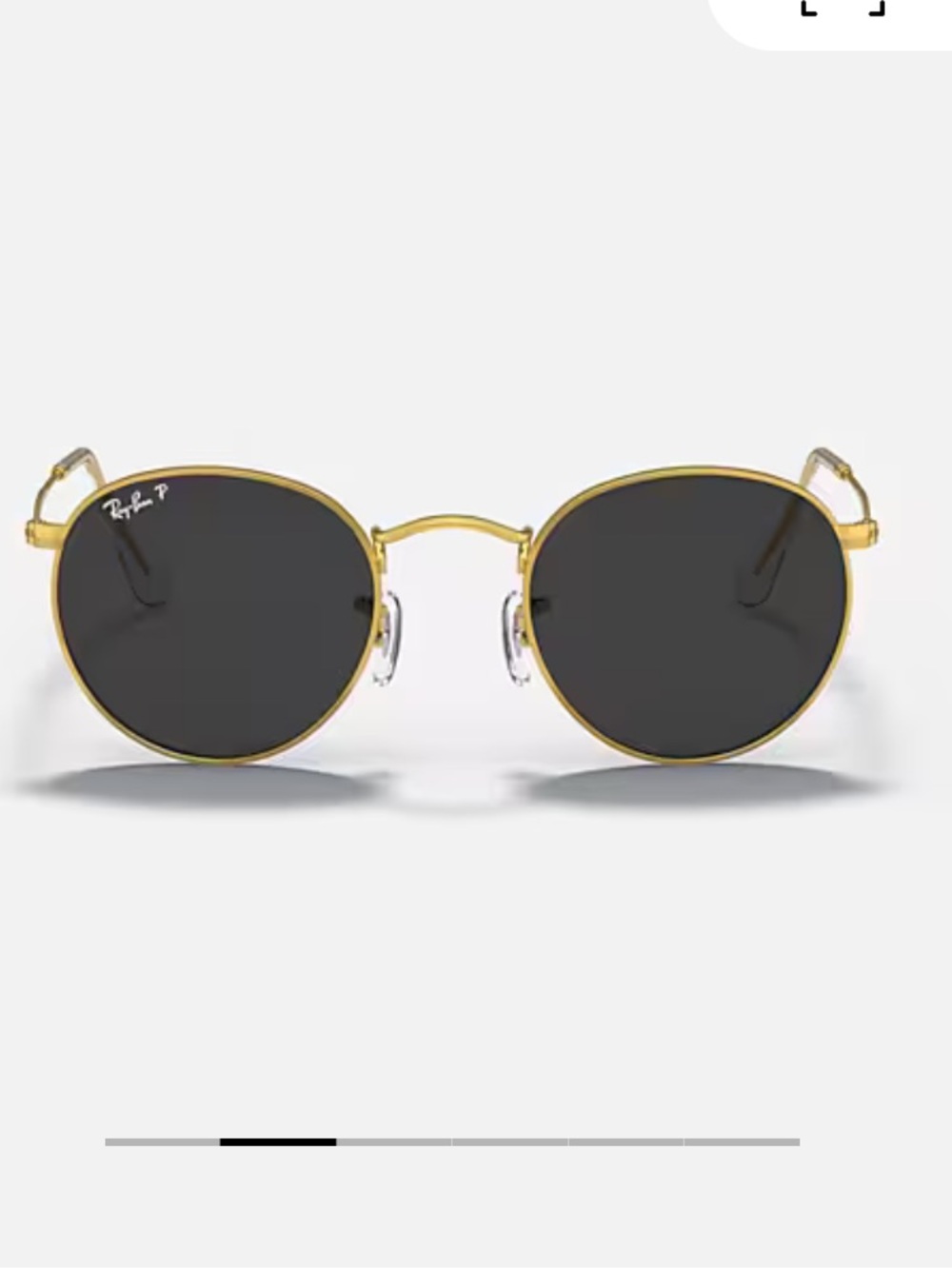 Ray-Ban 3447 Black Lenses Gold Frame Round Polarized Sunglasses Made In Italy
